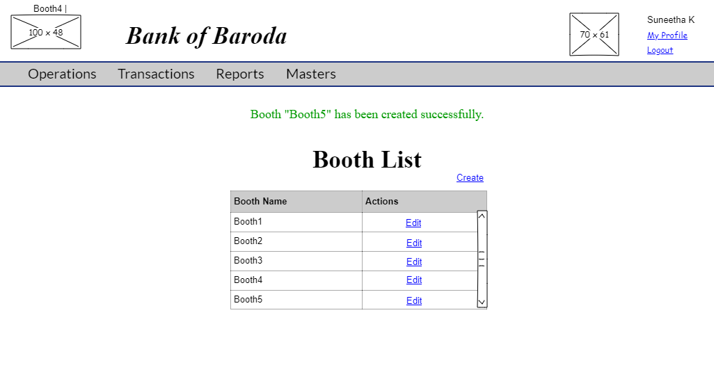 Booth create information