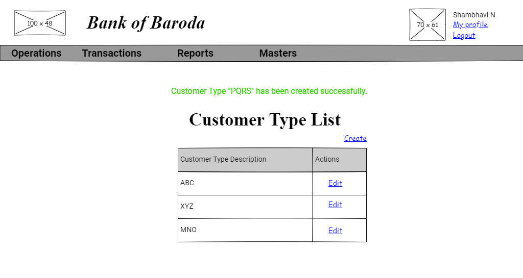 Customer Type create information