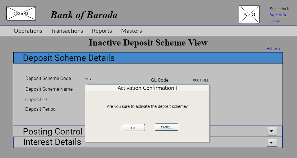 Deposit Scheme Activate Confirmation