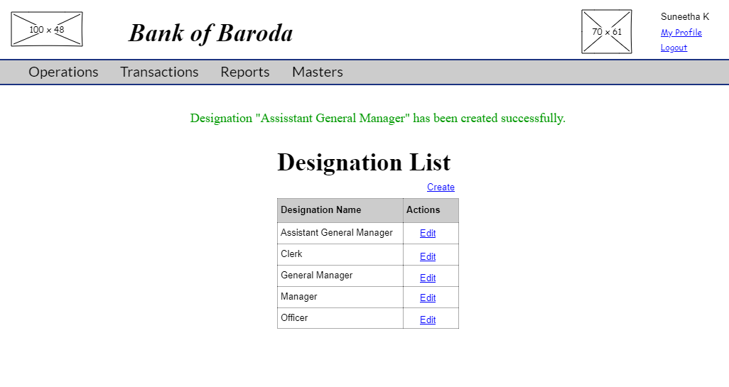 Designation create information