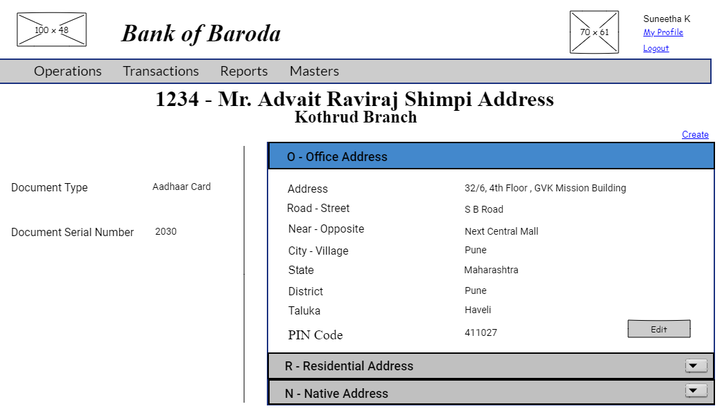 Folio Address View 1