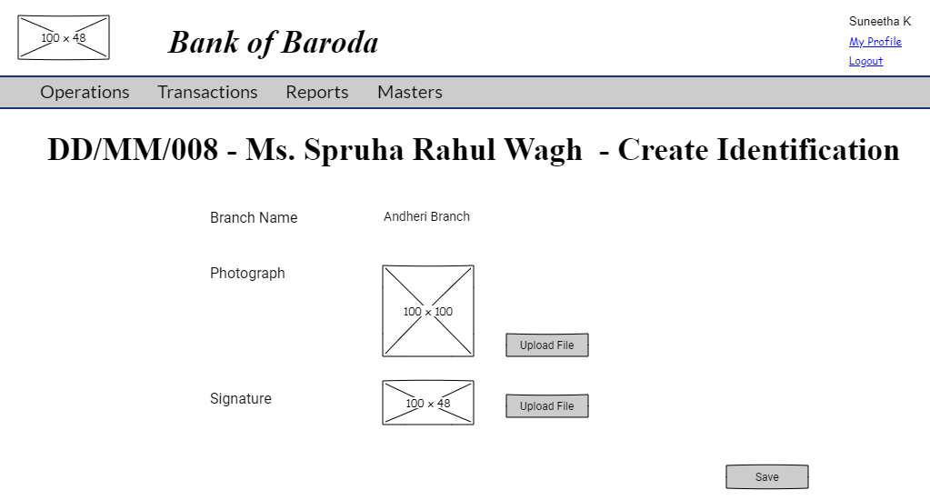 Folio Identification Create Screen