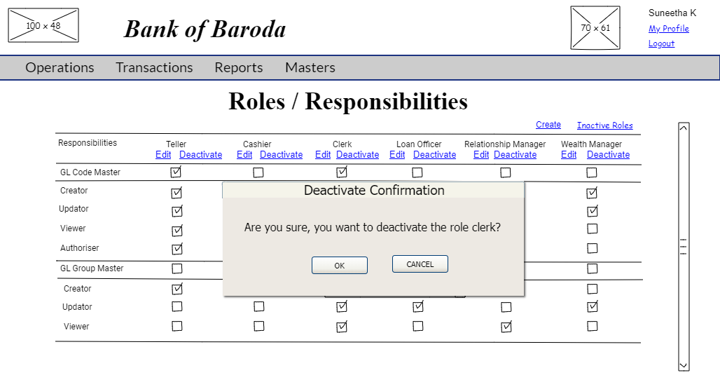 Role Deactivate Confirmation
